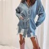 Indie Collection Oversized Denim Shacket Jackets/Shackets/Flannels