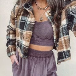 Indie Collection Lesley Brown Plaid Jacket New Arrivals