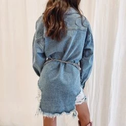 Indie Collection Oversized Denim Shacket Jackets/Shackets/Flannels