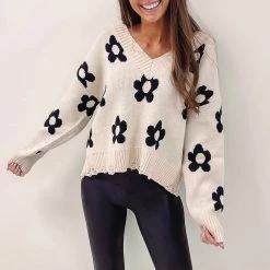 Indie Collection Multi Daisy Sweater