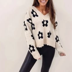 Indie Collection Multi Daisy Sweater