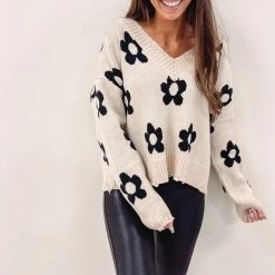 Indie Collection Multi Daisy Sweater
