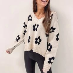 Indie Collection Multi Daisy Sweater