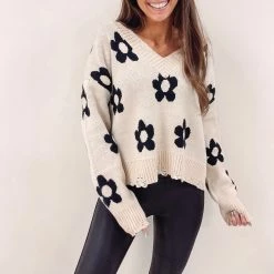 Indie Collection Multi Daisy Sweater