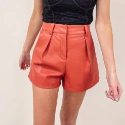 Indie Collection Brick Faux Leather Shorts New Arrivals