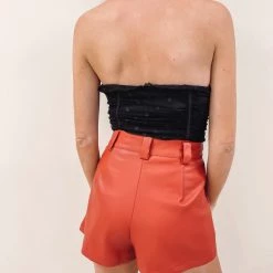 Indie Collection Brick Faux Leather Shorts New Arrivals