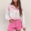 Indie Collection Pink Houndstooth Jacket
