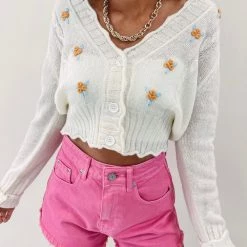 Indie Collection Embroidered Cardigan Sweater New Arrivals