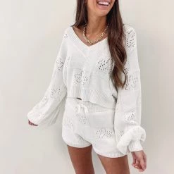 Indie Collection Vacay Collection Pixie Sweater Shorts Set