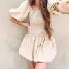 Indie Collection New Arrivals Smocked Puff Mini Dress