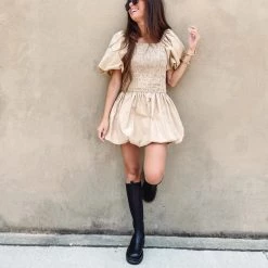 Indie Collection New Arrivals Smocked Puff Mini Dress