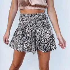 Indie Collection Cheetah Smocked Shorts