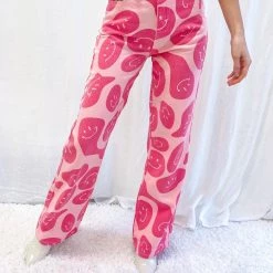 Indie Collection New Arrivals Pink Smile Pants