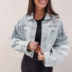 Indie Mae Rhinestone Denim Jacket