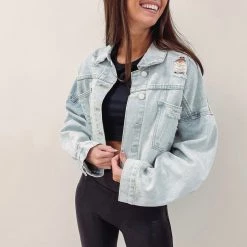 Indie Mae Rhinestone Denim Jacket