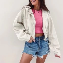 Indie Collection Cord Zip Up Jacket New Arrivals