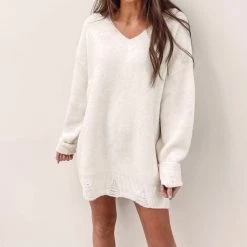 Indie Collection New Arrivals Amanda Sweater Tunic - Cream
