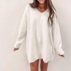 Indie Collection New Arrivals Amanda Sweater Tunic - Cream