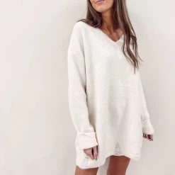 Indie Collection New Arrivals Amanda Sweater Tunic - Cream