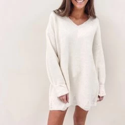 Indie Collection New Arrivals Amanda Sweater Tunic - Cream