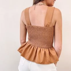 Indie Collection Clothes Leather Peplum Top