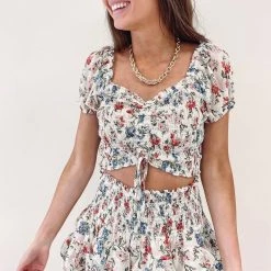 Indie Collection New Arrivals Leigh Smocked Top