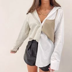 Indie Collection Contrast Button Up