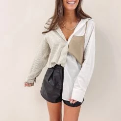 Indie Collection Contrast Button Up