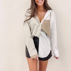 Indie Collection Contrast Button Up