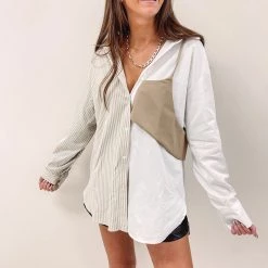 Indie Collection Contrast Button Up