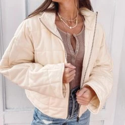 Indie Collection New Arrivals Buttercream Quilted Jacket
