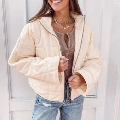 Indie Collection New Arrivals Buttercream Quilted Jacket