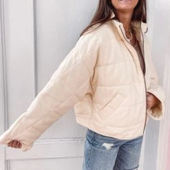 Indie Collection New Arrivals Buttercream Quilted Jacket