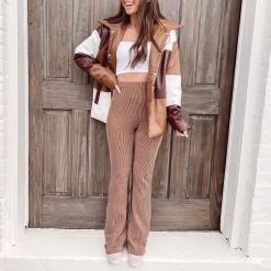 Indie Collection New Arrivals Knit Ribbed Flare Leggings