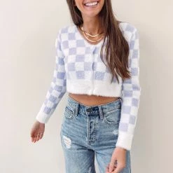 Indie Collection New Arrivals Checkered Cardigan Top