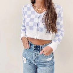 Indie Collection New Arrivals Checkered Cardigan Top