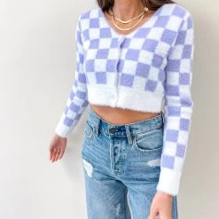 Indie Collection New Arrivals Checkered Cardigan Top