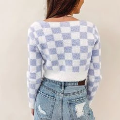 Indie Collection New Arrivals Checkered Cardigan Top