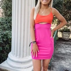 Indie Collection Marcie Pink/Orange Dress Vacay Collection