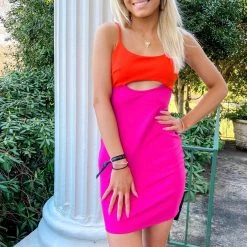 Indie Collection Marcie Pink/Orange Dress Vacay Collection