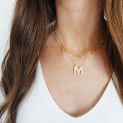 Indie Mae Jewelry Crystal Initial Necklace