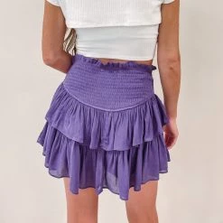 Indie Collection New Arrivals Smocked Skirt - Purple