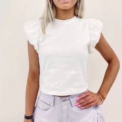 Indie Collection Mixed Media Top - White New Arrivals