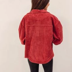 Indie Collection New Arrivals Red Corded Jacket