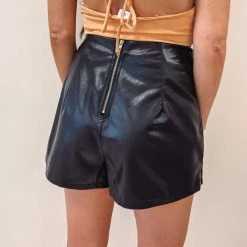 Indie Collection Black Leather Skort