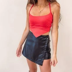 Indie Collection Black Leather Skort