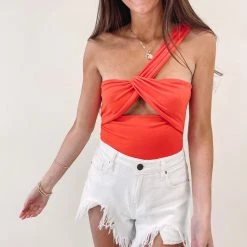 Indie Collection Tops Malibu Bodysuit - Red