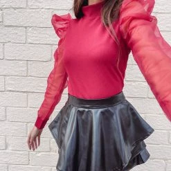 Indie Collection Hampton Puff Top - Red New Arrivals