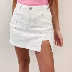 Indie Collection White Studded Skirt New Arrivals