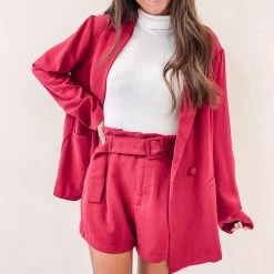 Indie Collection Bennett Red Shorts